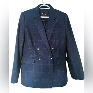 Madewell Rosedale Plaid Blazer – Fresh Blueberry, Spring-Ready Layer